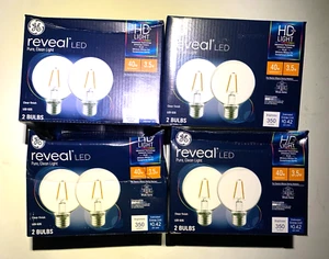 GE Reveal 31911 LED Globe Light Bulb HD+ Light 3.5W / 40W Replacement (8 Bulbs) - Picture 1 of 4