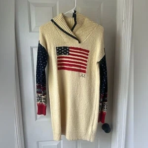 NWT Ralph Lauren Blue Label Kids American Flag Sweater Dress 9/25 Concept XL - Picture 1 of 7