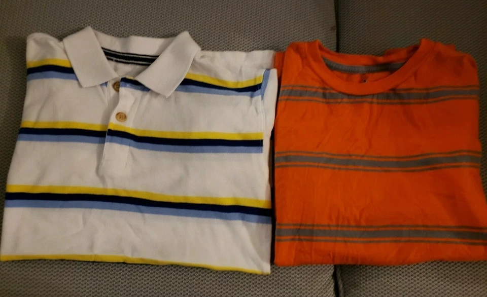 Lote de duas camisas masculinas listradas (Gg 10-12, 12-14) - Imagem 1 de 4