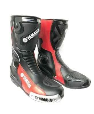 New Yamaha MotoGP Motorcycle Racing Leather Boots For Men Rider Track Day - Immagine 1 di 2