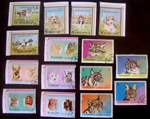 Ajman Stamps Lot#D54 Dogs and Cats - Picture 1 of 1