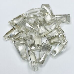 5181 Swarovski Elements Crystals 13x7mm Silver Shade Faceted Keystone 20 Beads