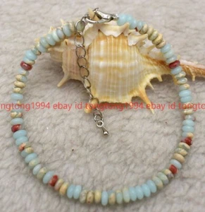 Echte 2x4mm glatte Shoushan Stein Runde Edelstein Perlen Armband 19-22cm - Bild 1 von 3