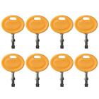 8Pcs Yellow Key Metal Key Replacement Ignition Keys  for Excavator