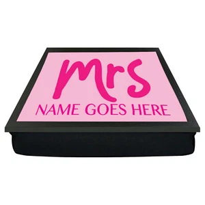 Personalised His & Hers Mr & Mrs YOUR NAME Cushion Laptop Lap Dinner Tray Gift - Picture 1 of 5