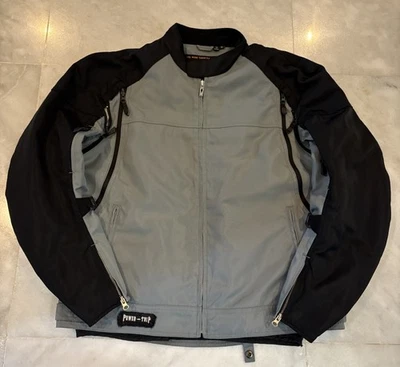 CHAQUETA DE MOTO POWER TRIP Talla XL Negro Gris Chaleco Extraíble Malla Interior Pesada Foto 1 de 4