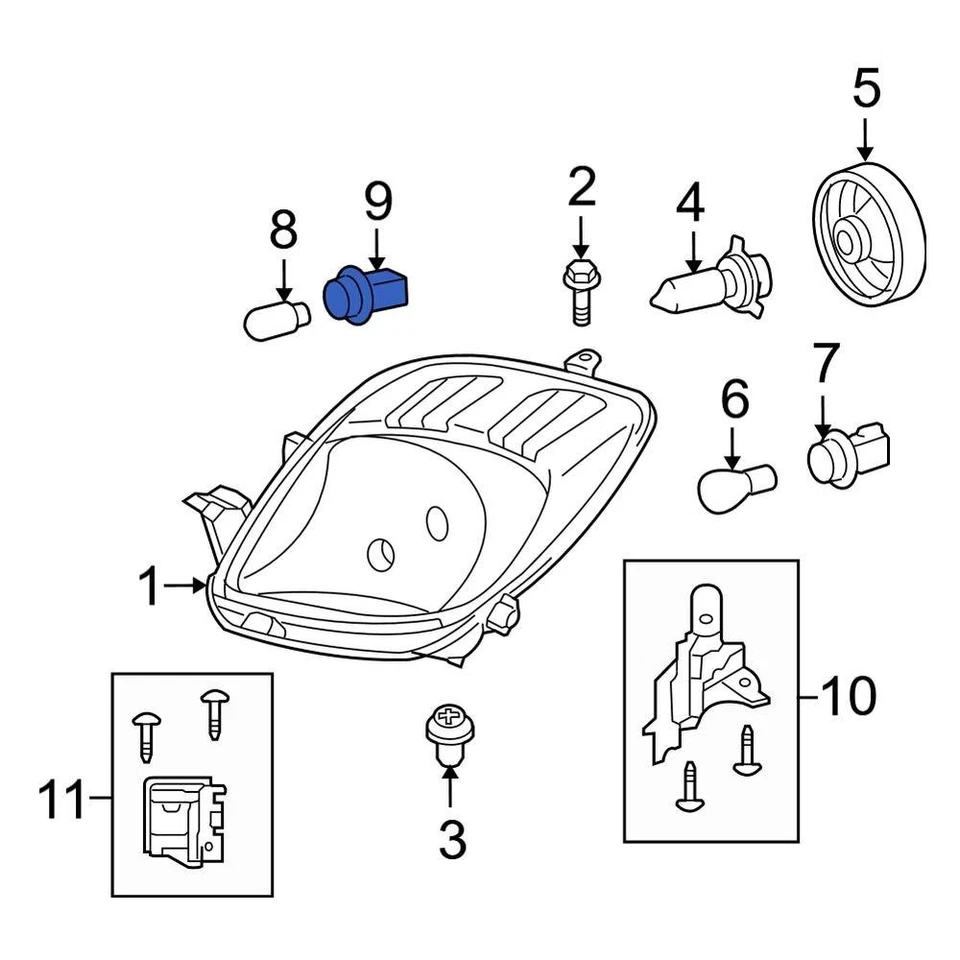 For Toyota Yaris 2007-2010 Toyota 8113852570 Front Parking Light Bulb Socket Foto 1 de 1