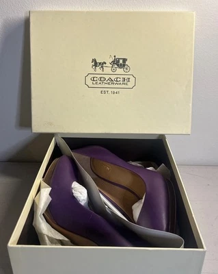 Salto Coach Caya semi fosco couro de bezerro violeta tamanho 7B novo na caixa - Imagem 1 de 4