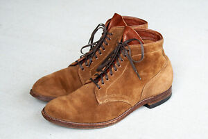 Alden Snuff Suede Brown Plain Toe Modified Last 11202f Leather Tongue Boots - 8