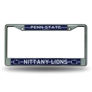 Penn State Nittany Lions NCAA Glitter Bling Chrome Auto License Plate Frame