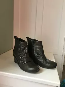 Miz Mooz Womens Leather Ankle Boots Forest Green Sallie Size EU37/US6.5 - Picture 1 of 14