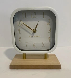 Rae Dunn Desk Clock Table Top White & Gold Accented Casual Bedroom Mantle Modern - Picture 1 of 10