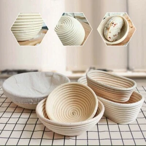 Oval/Round Bread Proofing Proving Basket Rattan Banneton Brotform Dough Tool DIY - Picture 1 of 14