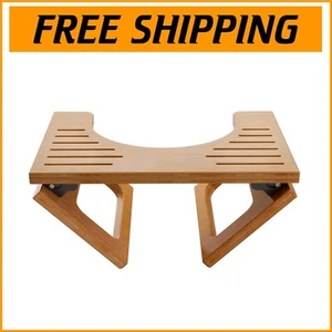 Space-Saving 8.5 Inch Foldable Bamboo Toilet Stool with Non-Slip Safety Strips - Picture 1 of 9