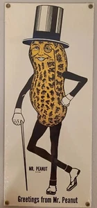 Greetings from Mr. Peanut Ande Rooney's Porcelain Enameled Advertising Sign 1993 - Picture 1 of 2