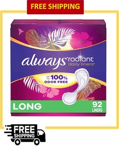 Always Radiant Daily Liners lang saugfähig, bis zu 100 % geruchsfrei, 92 Stück - Bild 1 von 6