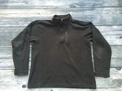 Camisa de hombre LL BEAN polar cuarto cremallera manga larga negra capa media/activa Foto 1 de 4