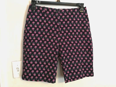 Pantalones Cortos Talbots Mujer 6 Azul Marino Rosa Floral Chino Bermudas Caqui Bolsillos Boho Foto 1 de 4