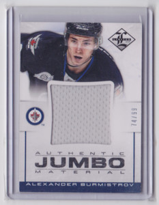 12-13 PANINI LIMITED AUTHENTIC JUMBO JERSEY /99 ALEXANDER BURMISTROV #JJ-AB JETS