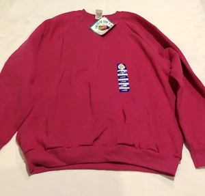 Vintage Fruit Of The Loom Adult L Blank Pullover Pink Crewneck Sweatshirt NOS - Picture 1 of 9