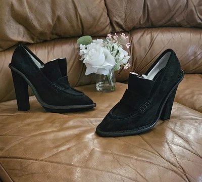 Mujer Balenciaga Negro Gamuza Tobillo Bloque Tacones Talla 7 EE. UU. (EXCELENTE) Foto 1 de 4