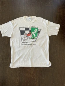 T-shirt vintage anni 80 TEE JAYS Singlestich 7UP promo vedi spot grafica divertente taglia XL - Foto 1 di 6