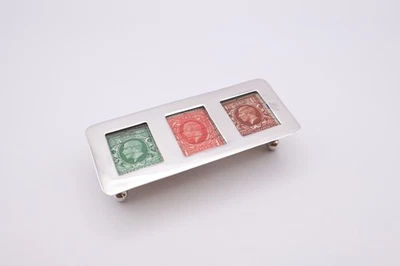 Porta-caixa antigo prata esterlina selo triplo Hallmarked Birmingham - Imagem 1 de 4