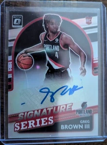 2021-22 Panini Donruss Optic - Signature Series #SS-GBR Greg Brown III (AU, RC) - Picture 1 of 2