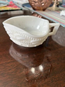 Vintage Wistar Betsy Ross Fostoria Milk Glass Coffee Cup Nappy Triangle Shape - Picture 1 of 6