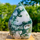 300 G agate naturelle eau herbe cristal quartz sculpture gouttelettes d'eau thérapie