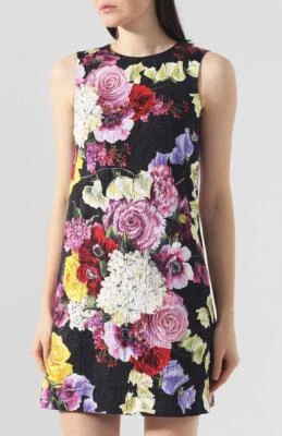 Vestido Dolce & Gabbna Negro/Multicolor Estampado Floral Sin Mangas 44/US 8 $1,300 Foto 1 de 4