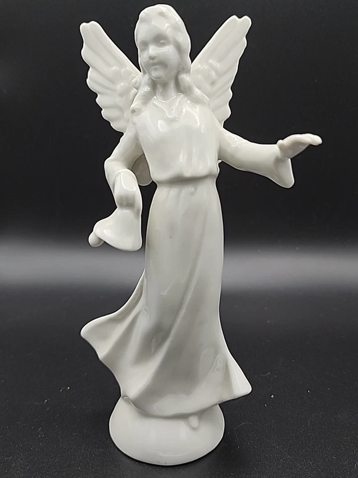 Figura de ángel musical Dresden Wilhelm Rittirsch con campana 6,5" porcelana Alemania Foto 1 de 4