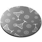 Round Mouse Mat (bw) - Tropical Cocktail Lime Drink Bar  #43887