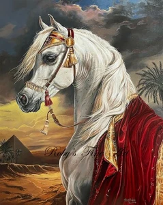 "Whispers of the Golden Light" Arabian Horse Art Print 5 x 7 Image By Roby Baer - Picture 1 of 2