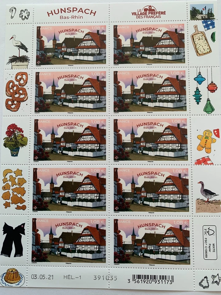 France - Feuillets de France - 2021 - No F31 - Hunspach - Sites - Photo 1/1