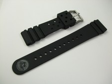 Seiko Genuine 22mm Rubber Band DAL1BP Black Urethane Strap for Vintage Diver