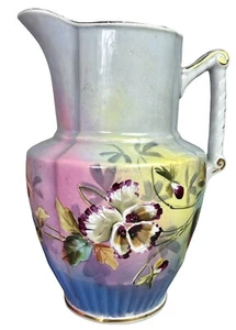 Antique W H Grindley Pearlware Pitcher/Jug Floral Handpainted 7.75” England - Picture 1 of 24