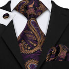 Ensemble de cravates en soie pour hommes USA cravate de poche boutons de manchette carrés bleu rouge or vert violet