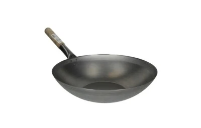 Wok 33cm flacher Boden Eisenwok original asiatisch Wokpfanne Privat/ Gastronomie - Bild 1 von 3