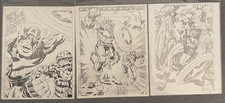 KING JACK KIRBY 3 STATS OF CAPTAIN AMERICA SKETCHES FROM HIS PERSONAL COLLECTION
