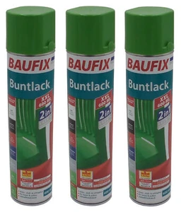 3x Baufix Alkydharz Lackspray XXL 600ml grün glänzend Farbspray Lack Buntlack - Bild 1 von 2
