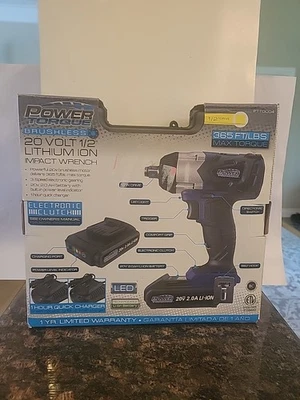 POWER TORQUE  20V 1/2" Lithium Ion Impact Wrech #PTTOOO4 Kit, No Handle. - Image 1 of 4