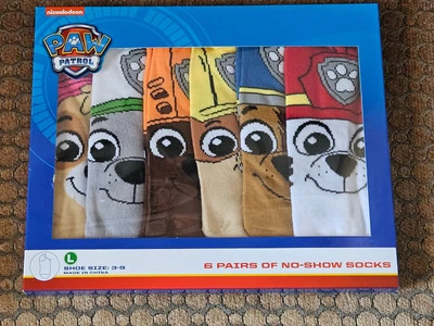 Juego de 6 calcetines para niños Paw Patrol No-Show talla grande 3-9 nuevos Foto 1 de 2