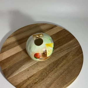 "Florero redondo de porcelana vintage diseño de frutas de Japón 2,5""" - Imagen 1 de 6