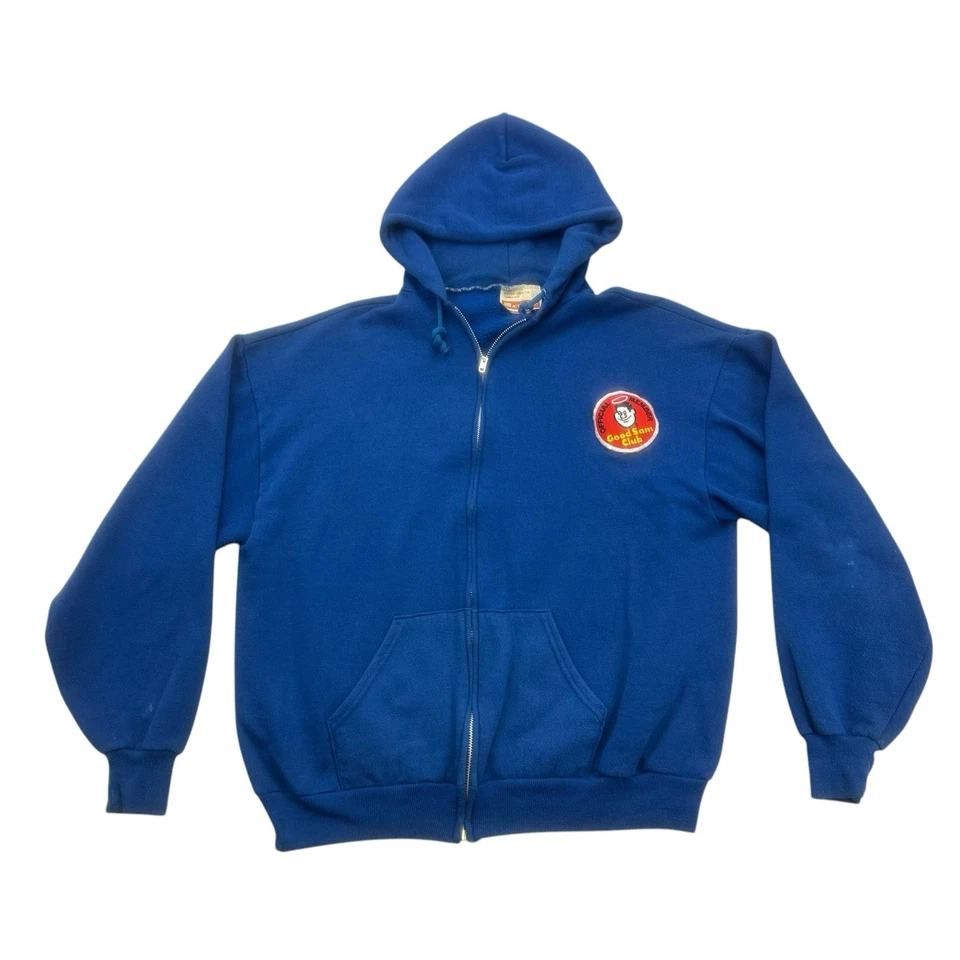 Sudadera con Capucha De Colección Sears Para Hombre Grande L Azul Good Sam Club Cremallera Completa Ropa Activa Foto 1 de 4