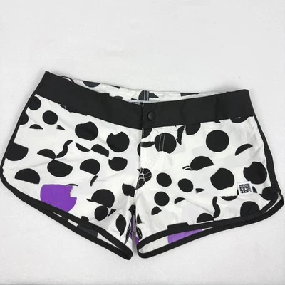 Pantalones Cortos Volcom Modulator Lunares Púrpura Negro Blanco Talla 3 Lunares Volka Y2K Foto 1 de 4