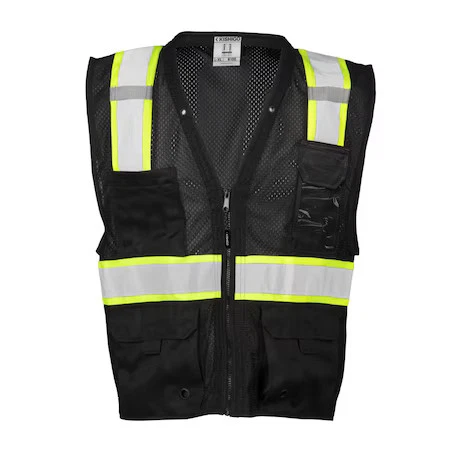 Chaleco de seguridad Kishigo B100-4X-5X, cremallera, negro, 4Xl/5Xl Foto 1 de 4