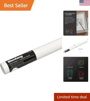 Rollo de papel blanco para bocetos y trazas de 36" x 50 yardas - Ideal para manualidades y dibujos Foto 1 de 4