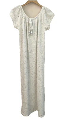 复古 70 年代 Terry Cloth Maxi Dress Cover Up 女式 M Confetti 印花 Mrs. Roper — 第 1/4 张图片