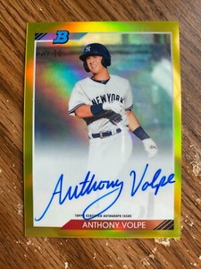 2020 Bowman Heritage Chrome Anthony Volpe Auto Gold Refractor 47/50 Yankees